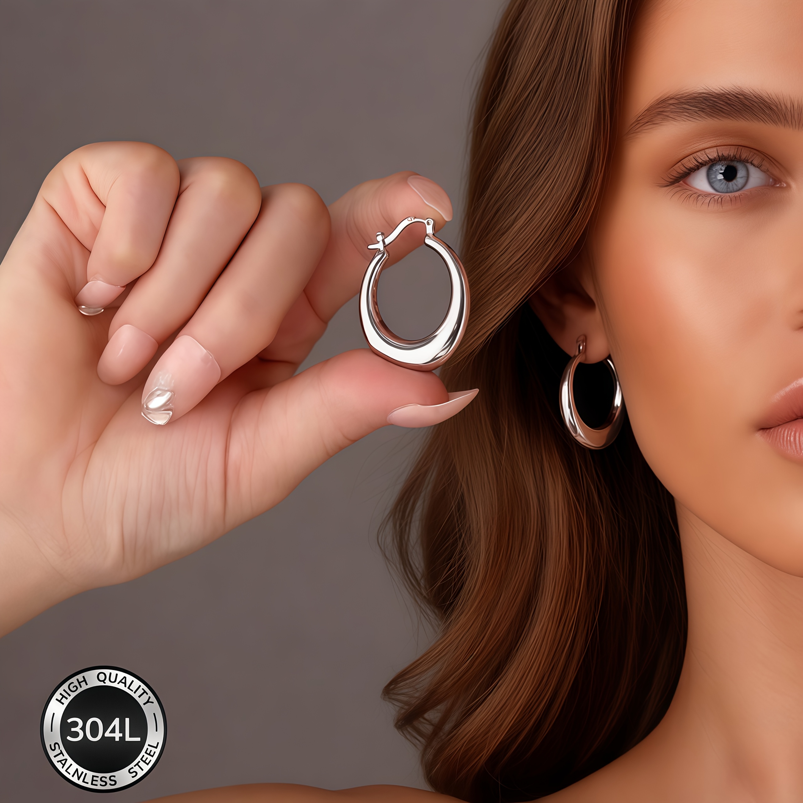 Women's High-Quality Stainless Steel Hollow Earrings